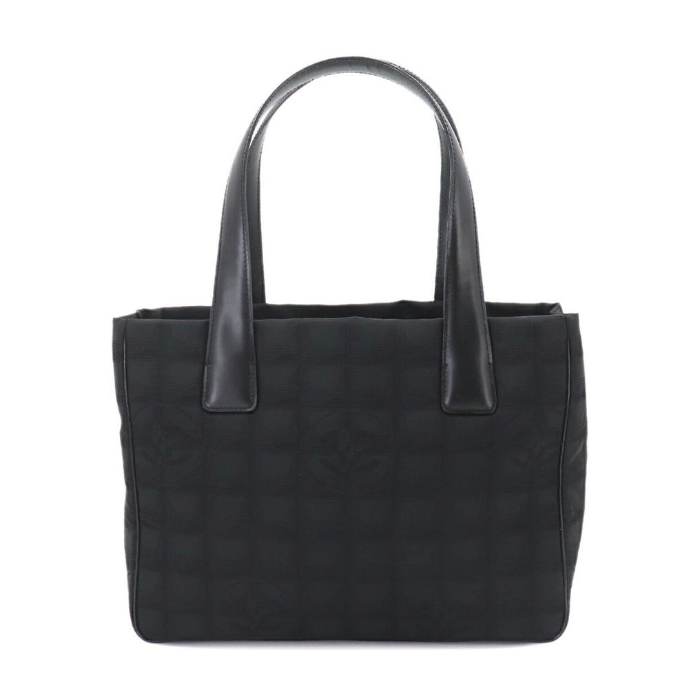 Chanel New Travel Line Tote PM Handbag, Nylon Jacquard Leather, Black, A20457